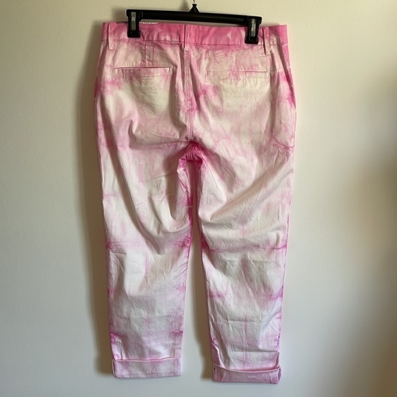 Sundry Tie Dye Roll Up Trouser Pants Pink White Cuffed 29 Chino Hippie Casual - Picture 6 of 14